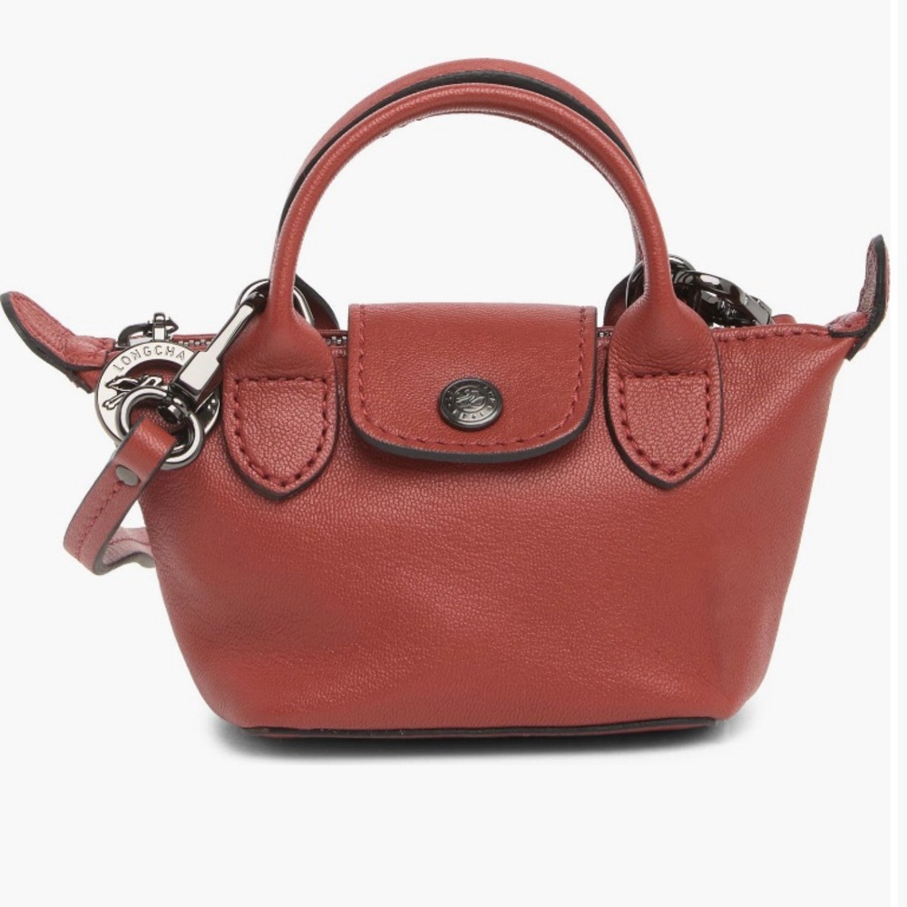 Longchamp Le Pilate Cuir Nano Crossbody Mini Bag in Sienne